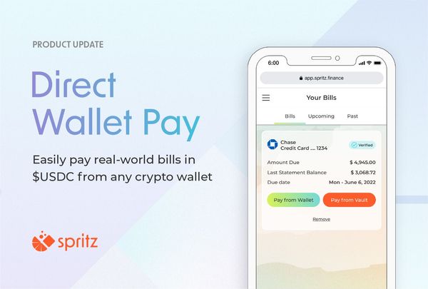 The Easiest Way to Pay Real-World Bills using Stablecoins from Any Crypto Wallet is Now Available Thanks to Spritz Finance's Direct Wallet Pay.